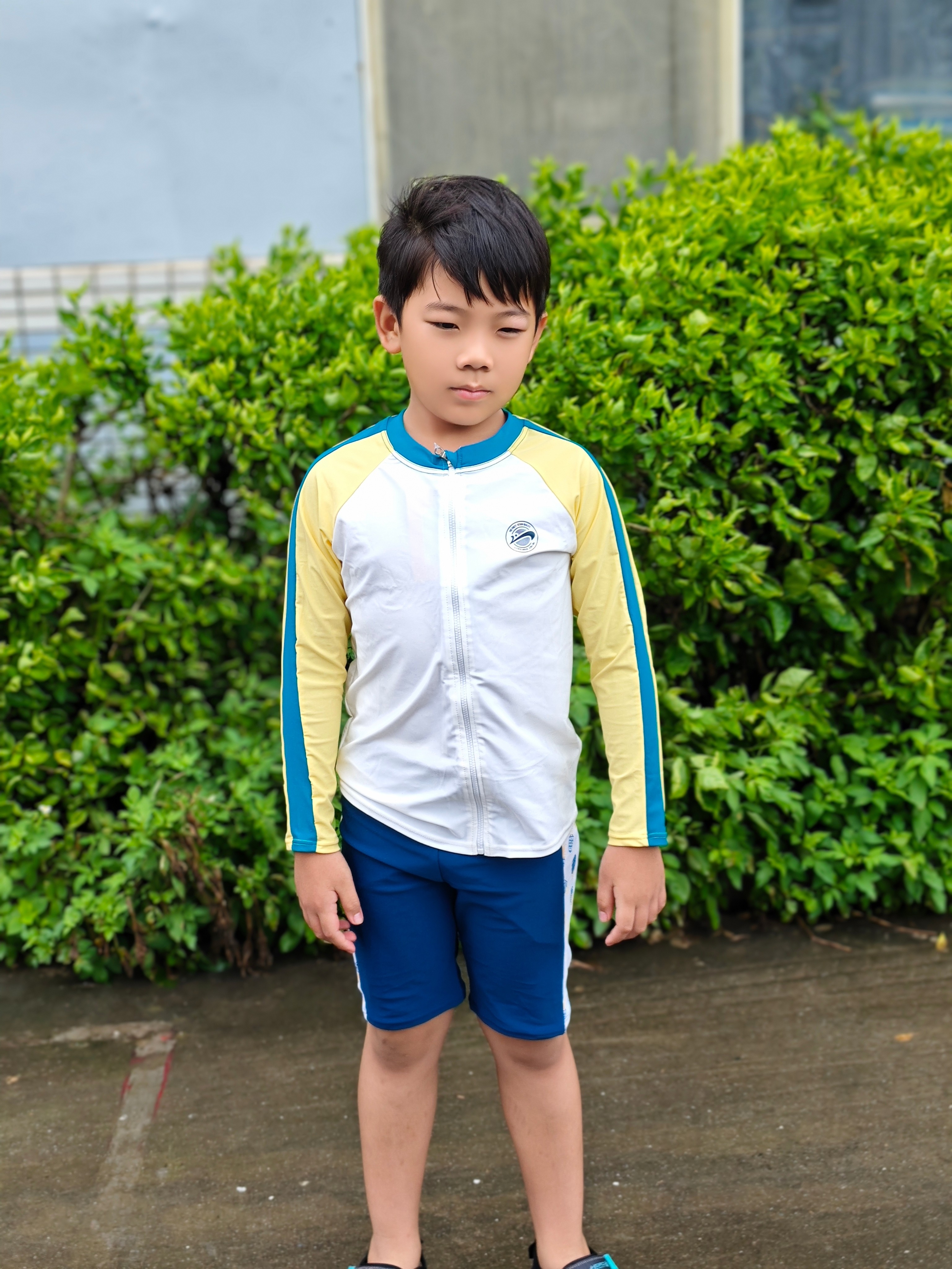 贵人鸟儿童泳衣男童游泳衣2024新款初中生青少年长袖分体泳裤泳装