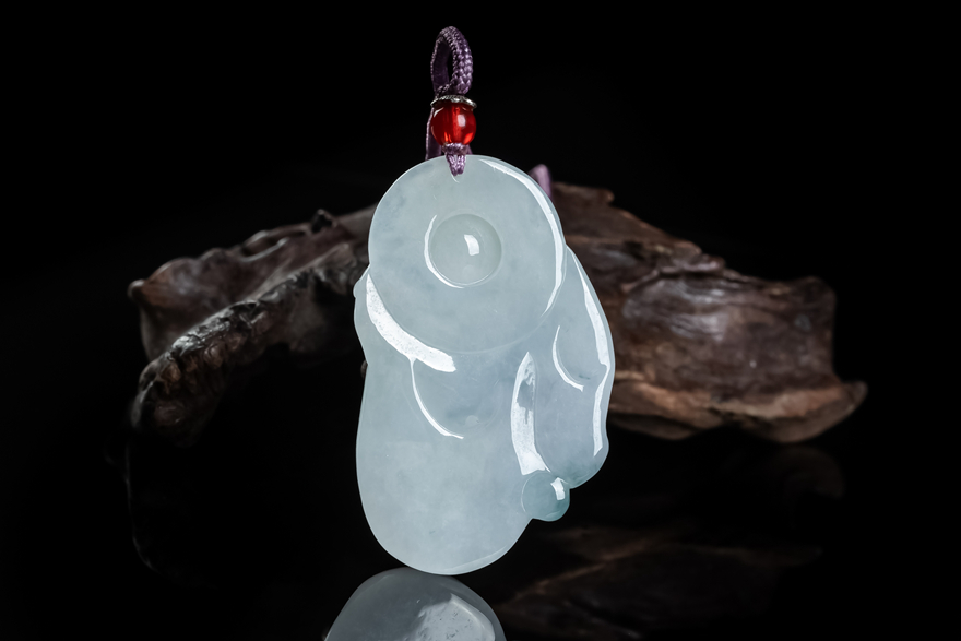 pp缅甸翡翠玉飘花佛公吊坠正品天然a货挂件27.80g