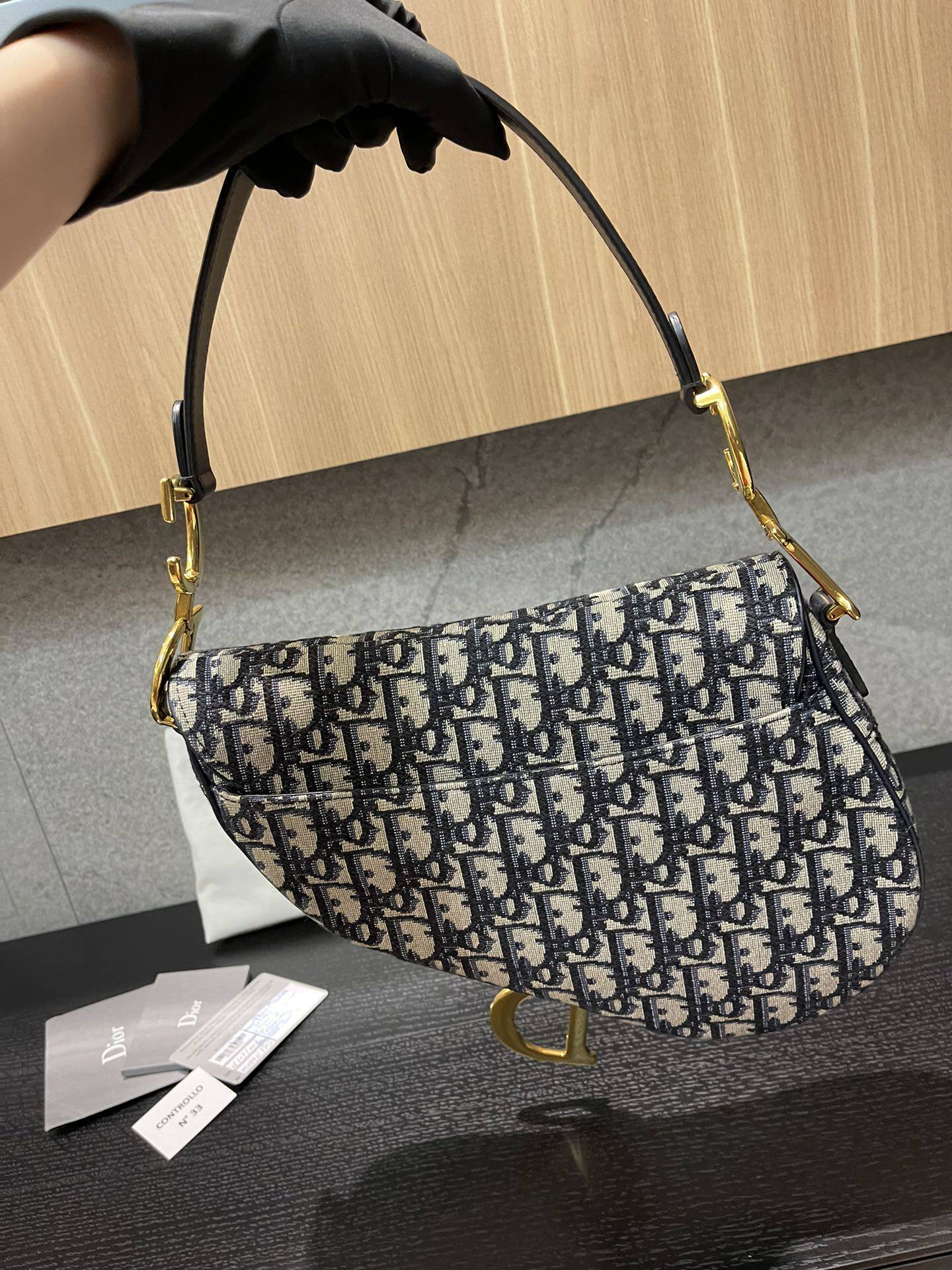 [9.9新]dior迪奥老花中号马鞍包单肩斜挎包女包包正品公价31000