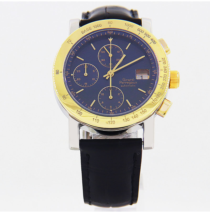 芝柏girard perregaux男士自动机械手表无保留价9.5新18k黄金