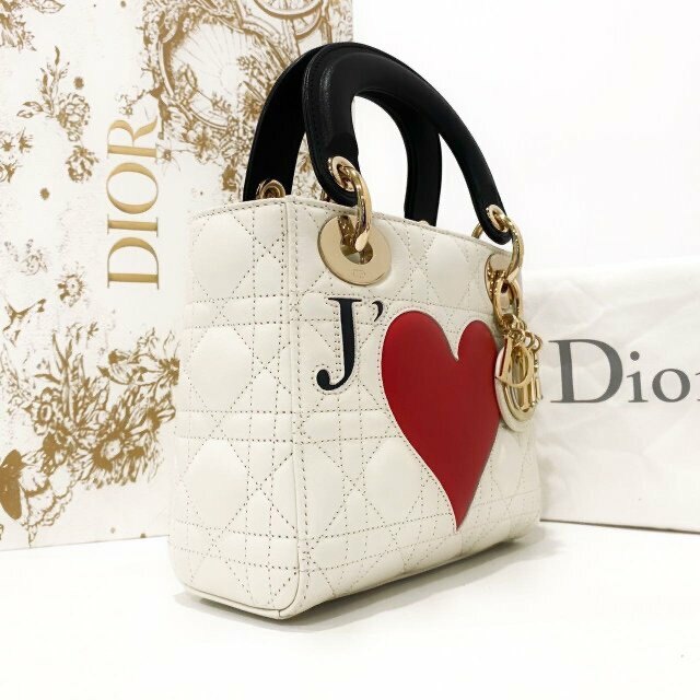 正品[9.8新]dior/迪奥三格七夕限定爱心戴妃包限量款单肩斜挎包包