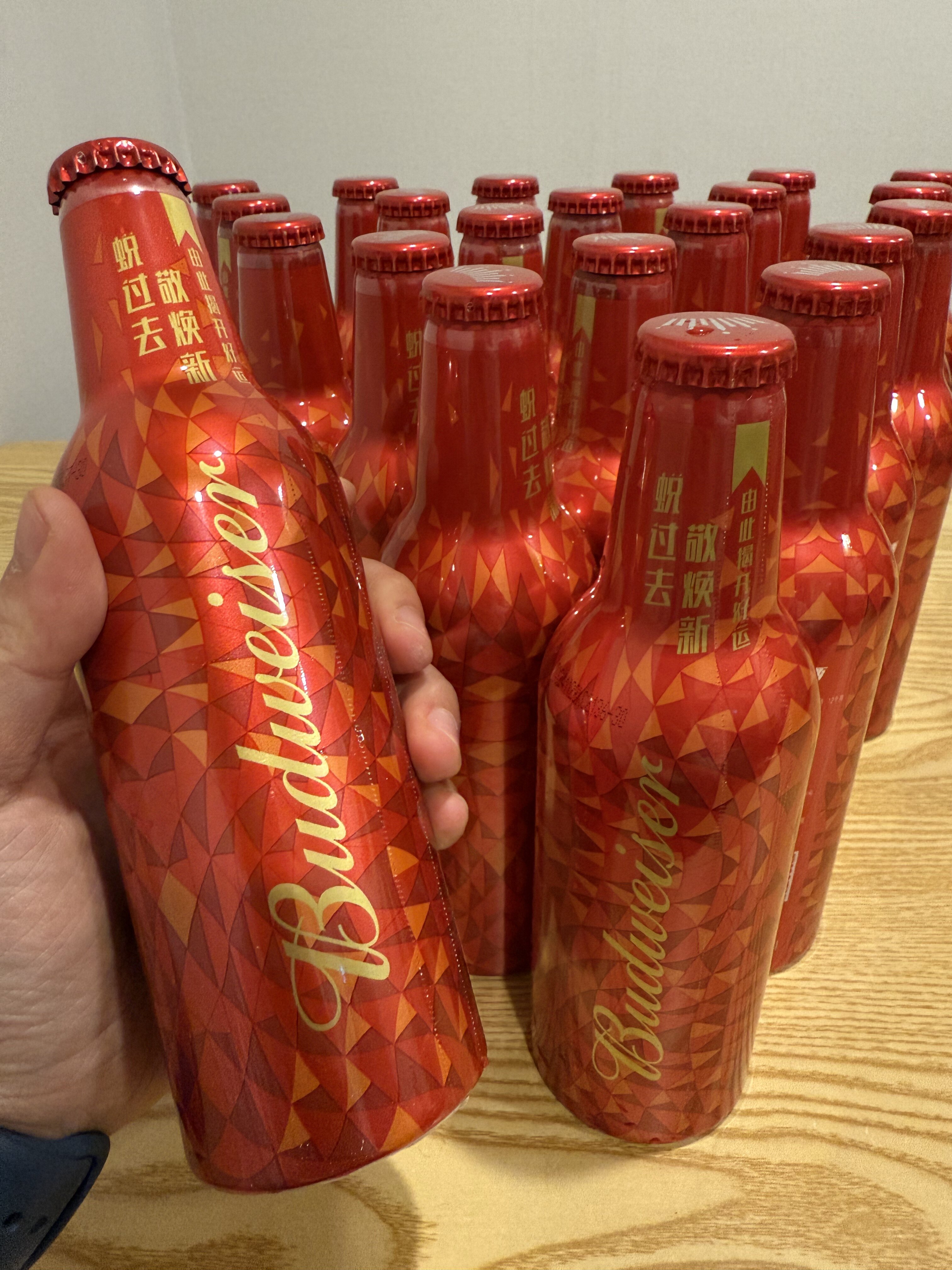 王嘉尔同款百威啤酒醇正450ml*20听红罐经典铝瓶蛇年限定装整箱