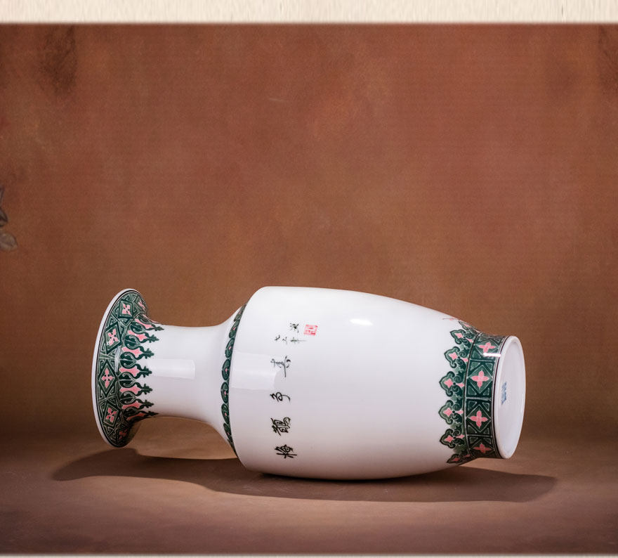 盖章底款 系70年代旧藏 绝迹洪江大球泥 纯手绘花瓶 梅雀争春