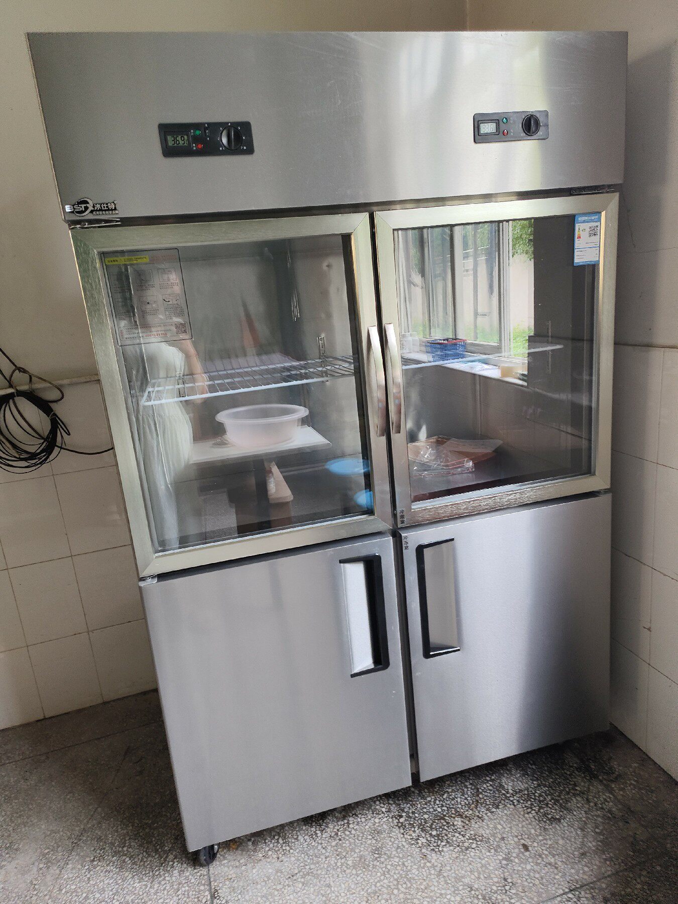 冰仕特玻璃门四门冰箱商用冷藏冷冻柜双温冷柜4开门冰柜展示柜