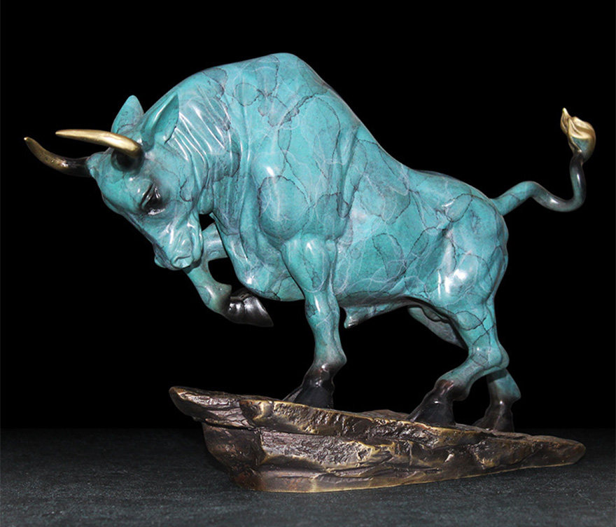 【拼搏】铜雕牛摆件 收藏
