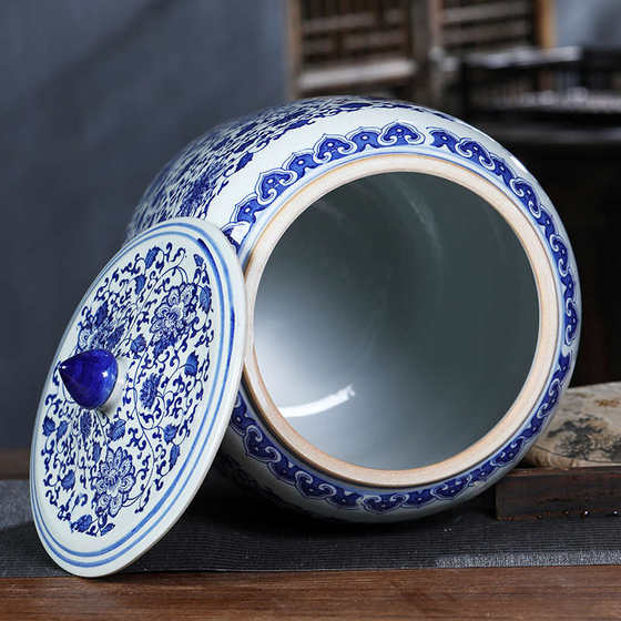 Jingdezhen Blue and White Ceramic Water Tank 20/30/50 Jin 순수한 물통 차 저장 탱크 수도꼭지 냉수 주전자 Jingdezhen Blue and White Ceramic Water Tank 20/30/50 Jin 순수한 물통 차 저장 탱크 수도꼭지 냉수 주전자