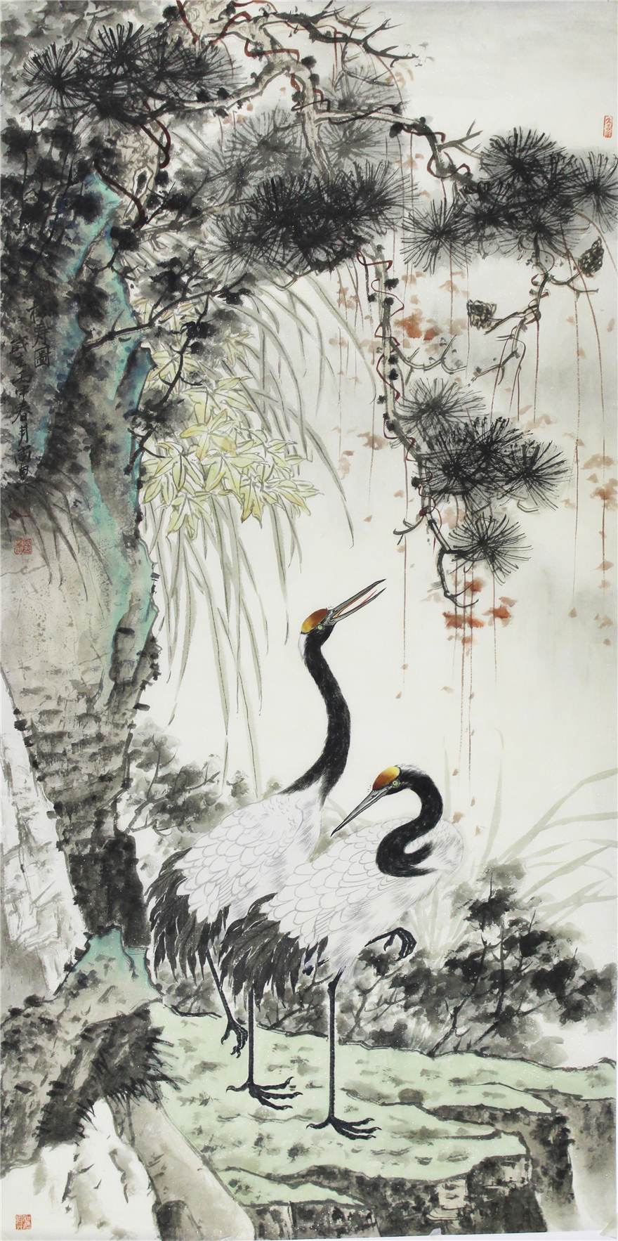 国画字画花鸟工笔办公室客厅  中美协  李尚昱《松寿图》 h153