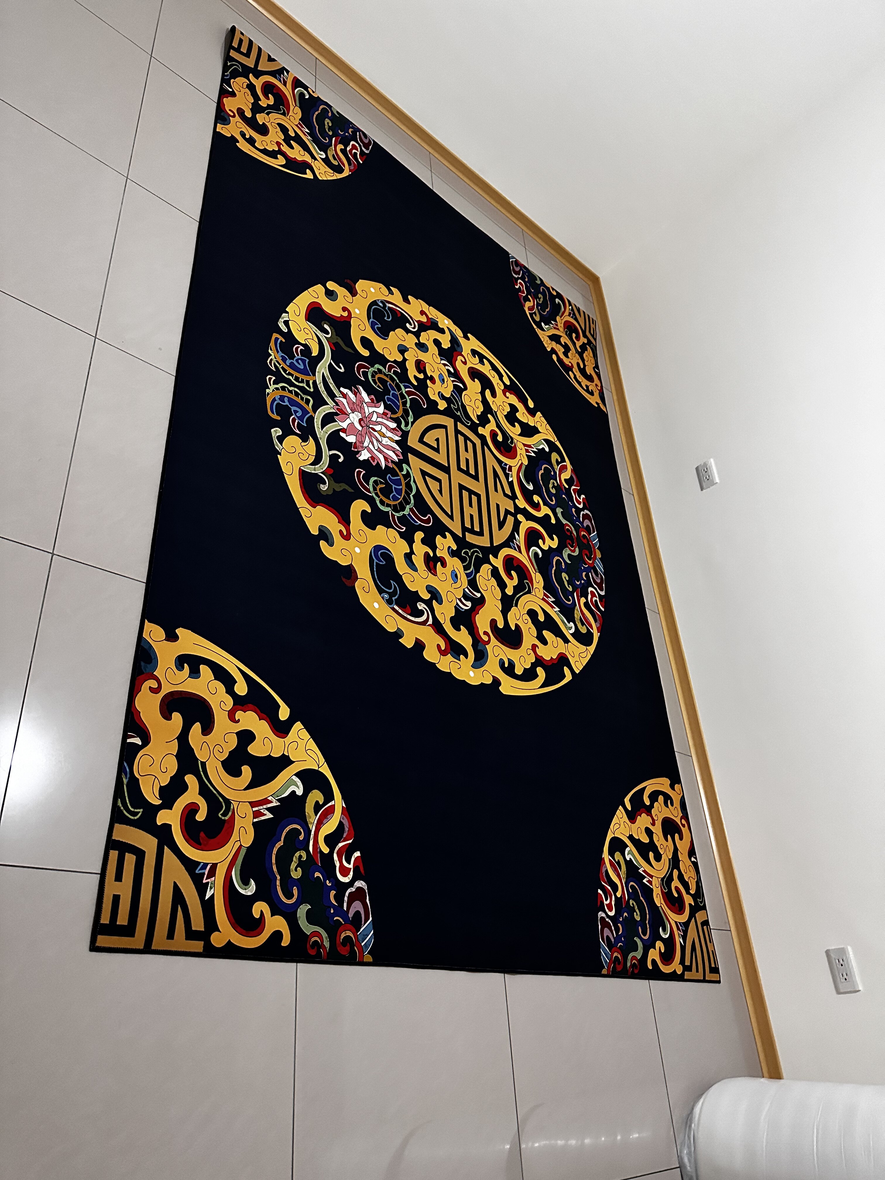 新中式明清宫廷风客厅地毯中古花纹吉祥中古茶几垫卧室床前毯龙纹