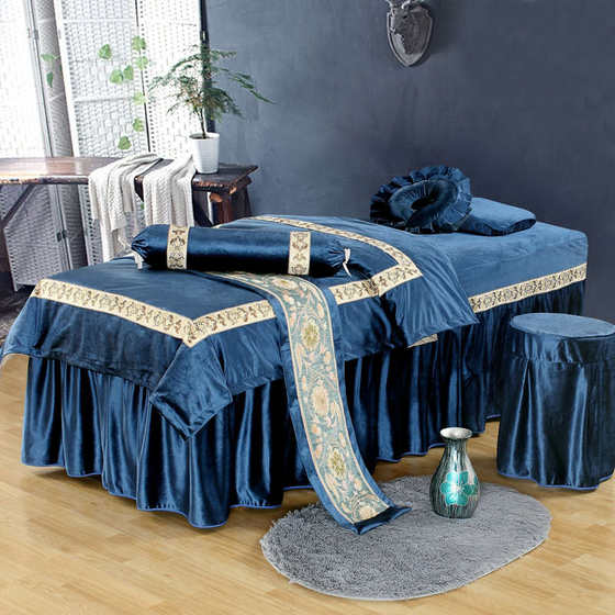 European simple Italian velvet beauty bed cover set, beauty salon SPA hair washing massage physiotherapy fumigation custom
European simple Italian velvet beauty bed cover set, beauty salon SPA hair washing massage physiotherapy fumigation custom