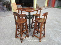 Bar Furnishings * Carbon Burning Wood Bar Table And Chairs Bar Table And Chairs Bar Chairs Bar Table Bar Solid Wood Table And Chairs