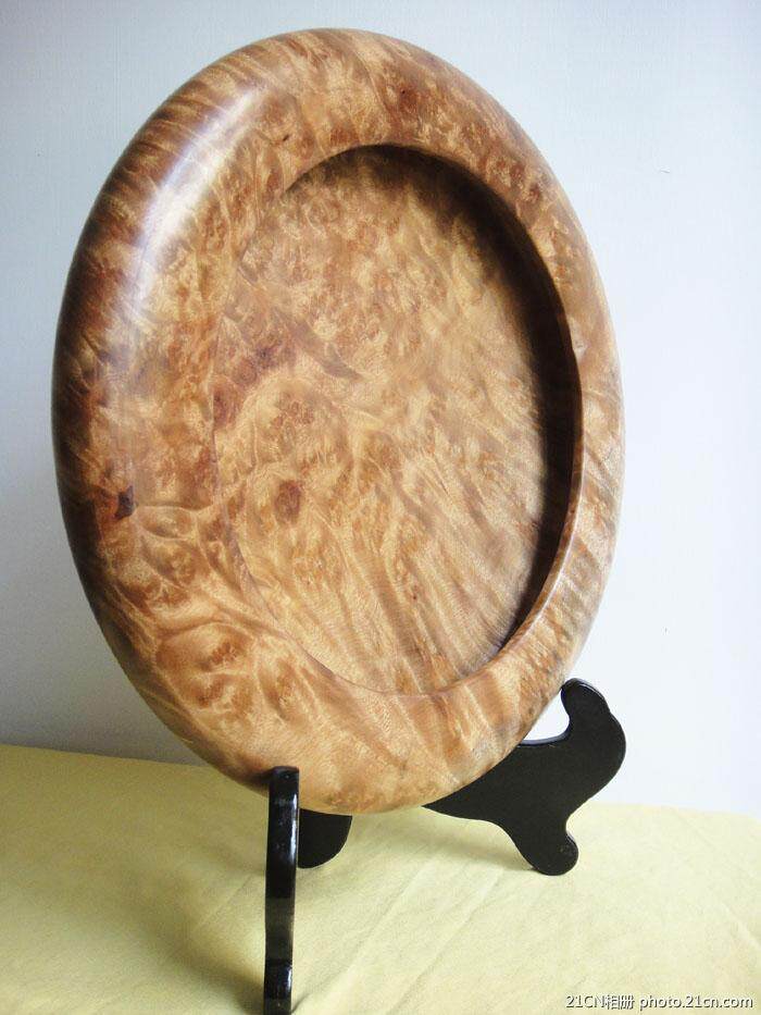 缅甸黄金樟瘿木盆茶具摆件 大号影子木水果盆瘿瘤木碟茶盘雕件