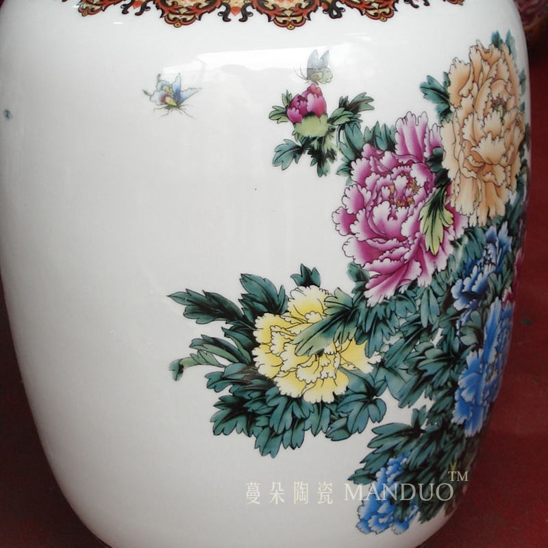 Jingdezhen color big peony porcelain vase color gorgeous elegant vase peony porcelain vases