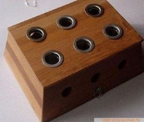 Bamboo six-hole moxibustion box moxibustion box warm moxibustion box moxibustion rack
