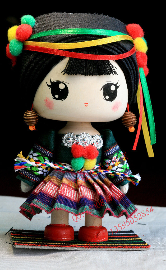 晓青民族娃娃@婚庆娃娃婚礼@家居汽车摆设@卡通玩偶阿昌族女娃