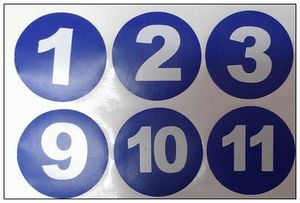 点递绿底白字定做通用号码贴数字贴号码不干胶