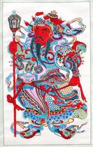 The ancient version of Wuqiangs New Years painting The woodblock New Years painting represents the Big Poke Hammer Door God Yu Lei