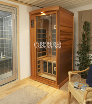 New classic light wave room sweat steam room single carbon fiber energy house (red cedar series)