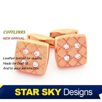 ● Star Korean version of mens rose gold cufflinks fashion sleeves French shirt buttons gift box XK1684