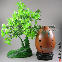 (Drunk ink Ancient Rhyme Square) Yins Pottery Xun Eight holes Antique red pottery Black pottery Pear-shaped round Xun Playing Xun