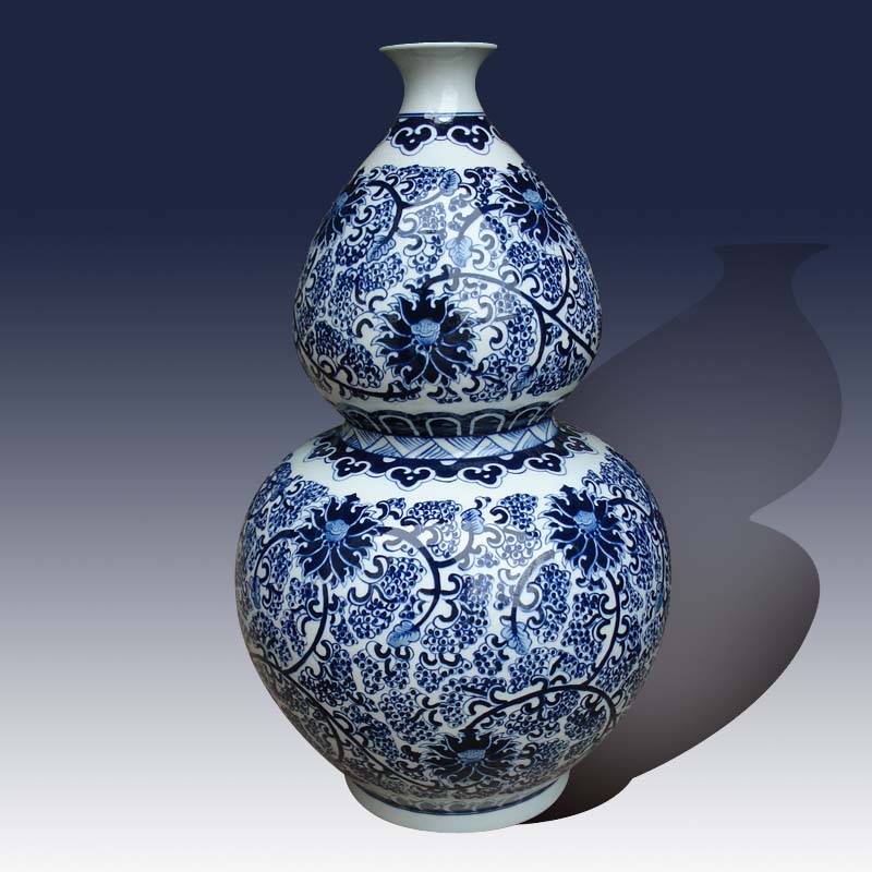 Jingdezhen mesa 55 cm to 60 cm high gourd vases hand - made porcelain lotus flower bottle gourd porcelain bottle