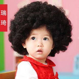 小丑爆炸头儿童摄影宝宝假发套彩色假头发动漫男女童表演出短卷发