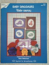 Cross stitch out of print original embroidery map Baby Dinosaurs
