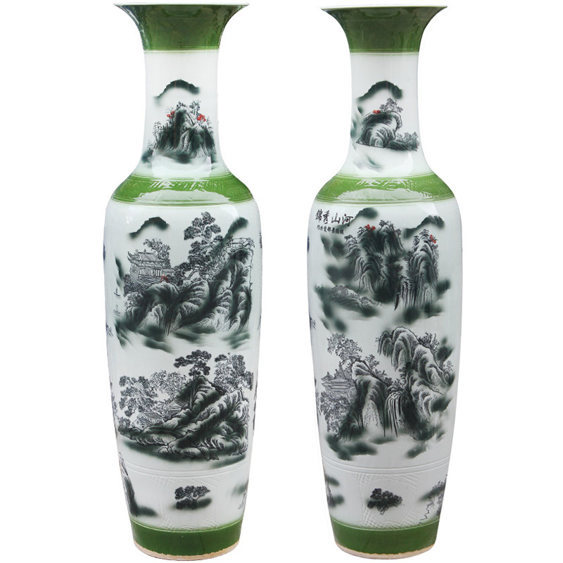 Splendid sunvo e179 jingdezhen ceramics color ink landscape painting of large vases, restoring ancient ways is the sitting room adornment