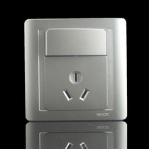 Simon switch socket 55 series bright silver 10A three hole socket with switch N51083B-57