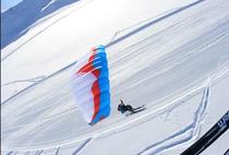 KBC kite surf @ Ozone Bullet 10 m snow gliding kite with Atak seat belt