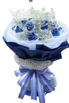 Fuzhou Flowers Express 11 Branches Blue Rose Flowers Blue Demon Book Flower Shop to Send Flowers to the Door