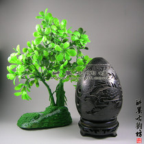 Yins Pottery Xun Professional musical instrument Xun Black pottery Pear-shaped round Xun Relief Phoenix Fine performance Xun