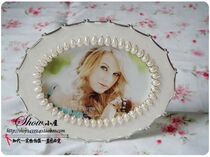 5 inch European Oval Ivory White Pearl fritilla photo frame