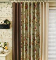 Korean custom curtains mc2432 Elegant Sands series pastoral blue bottom flower curtains