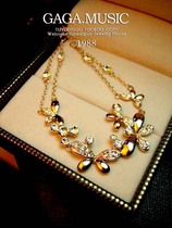 Fashion classic dance dance Butterfly little flower crystal necklace exquisite choker Korean jewelry Womens