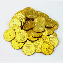 Party simulation jewelry electroplating gold coins Pirate gold coins Toy coins game coins chips 100 pieces