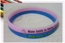 Gospel Scripture Luminous Bracelet Pink Blue 1 pair Hebrews 11:1 (Pair)