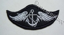 German Navy Sea Combat Speedboat Cuff Badge German Navy Anchor Flying Wing Silver Thread Embroidery Arm Badge Sleeve Mark