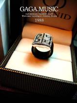 European and American trendy style hollowed-out retro Roman palace crystal ring forefinger Finger Ring Female Ornaments