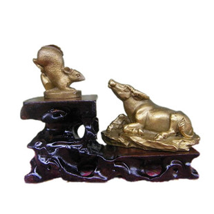 吉祥物 开光 纯铜 吉牛护鼠 摆件 招财镇宅 属鼠者年吉祥物