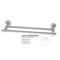 (munzer) Bathroom toilet stainless steel double bar towel rack Bath towel rack Towel bar shelf 2336B