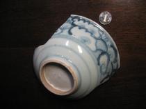 Bao Lao Bao Zhen Ming Mid blue and white Yuehua wave pattern bowl ancient porcelain specimen -- Tashi Qiu Zhuo