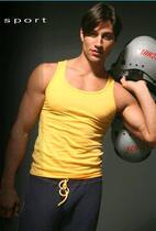 Summer clothing new elastic men cotton vest round neck Lycra cotton underwear moisture absorption breathable sports leisure custom-made