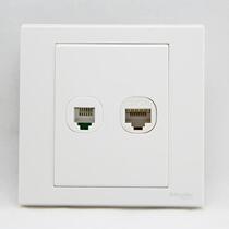 Schneider switch socket panel Ruyi series dual phone socket EV52TS White