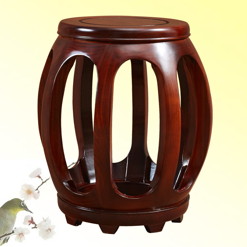 实木鼓凳 学习凳 绣墩琴凳古筝凳换鞋凳 圆凳子 榆木矮凳仿古中式