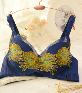 防走光抹胸式<em>文胸</em>大码全罩杯<em>E杯胸罩</em>刺绣裹胸