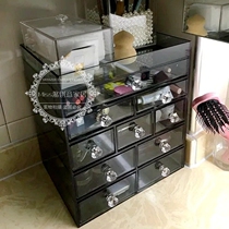 Fixed transparent 5-layer desktop sundries jewelry small items cosmetics skin care products drawer storage box