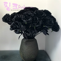 Home decoration simulation flower simulation flower personality fashion single black rose black beauty treatment
