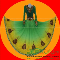 Xinjiang dance costume performance suit Womens large skirt long dress Uighur minority opening performance dress dress
