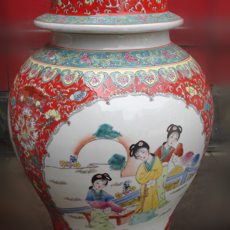 Jingdezhen general famille rose porcelain hand - made can open the general character flower porcelain pot antique painting