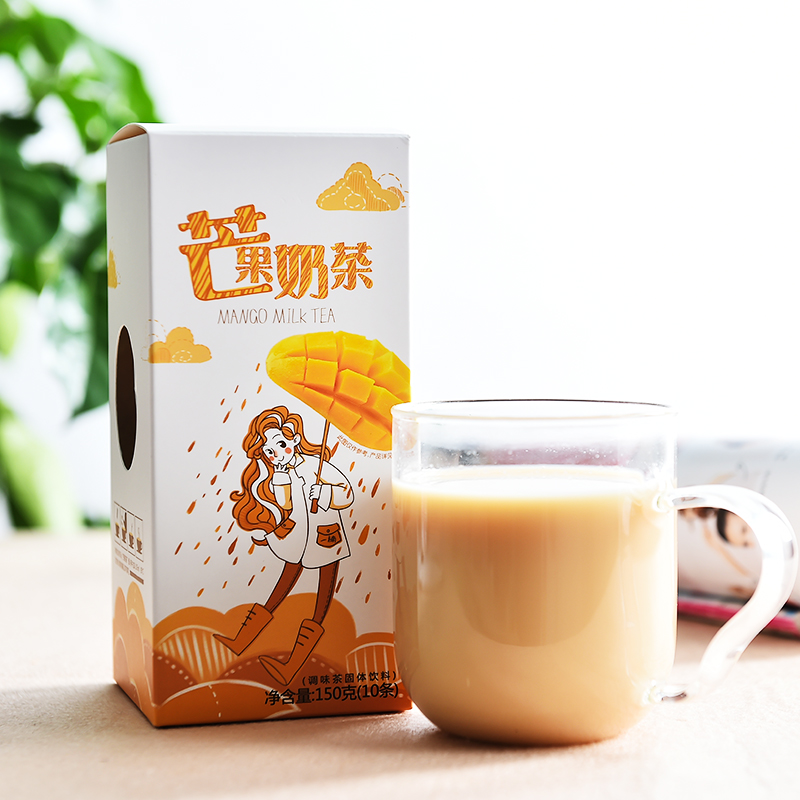[2盒装]一楠芒果奶茶 袋装速溶奶茶饮料 水果味奶茶粉早餐冲饮品产品展示图1